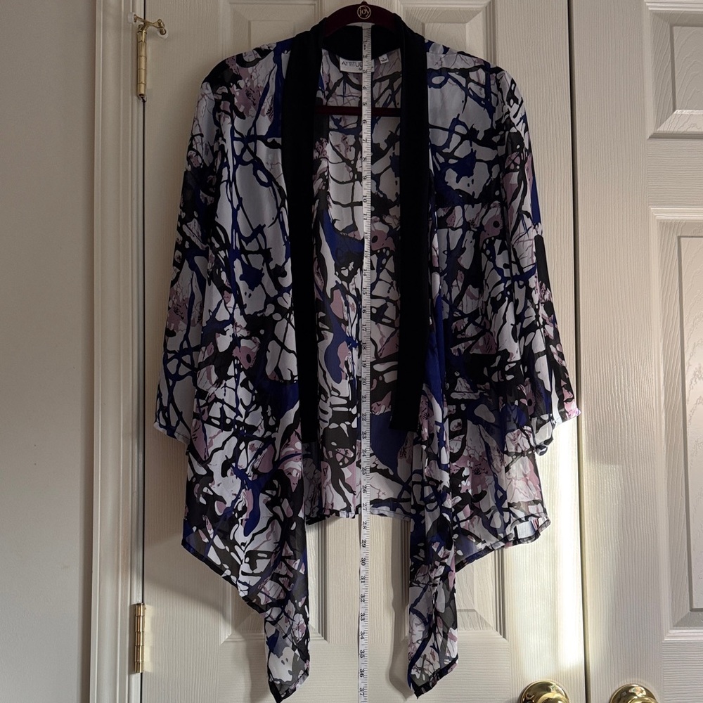 Attitudes by Renée Sheer Open-Front Cardigan – Size L - Picture 4 of 6